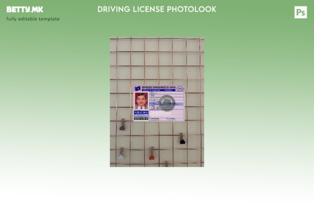 Модерен стил верзија на Конго возачка дозвола photolook шаблон ФРОНТ 1